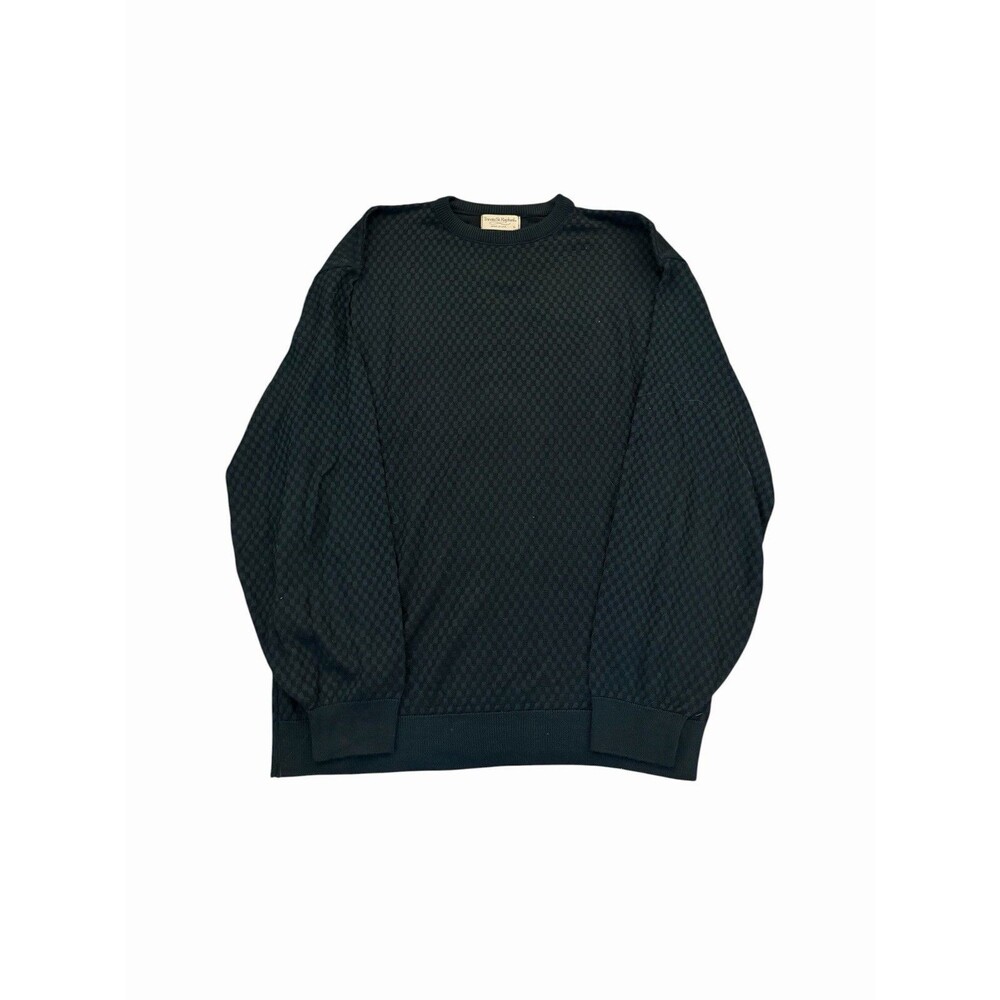 Vtg Tricots St Raphael Checkered Sweater Mens Large Green Grandpa Sweater